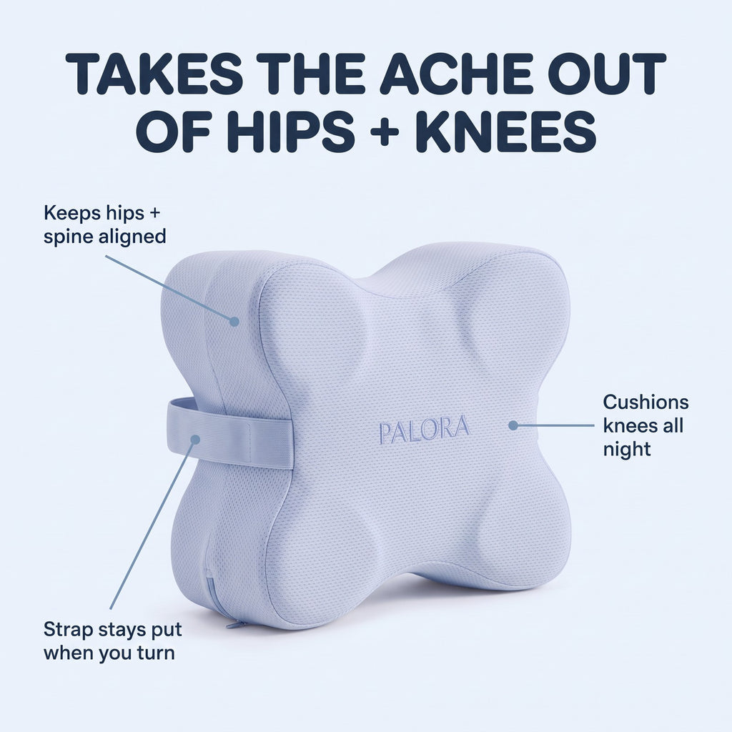 Keeps hips and spine aligned and cushions the knees