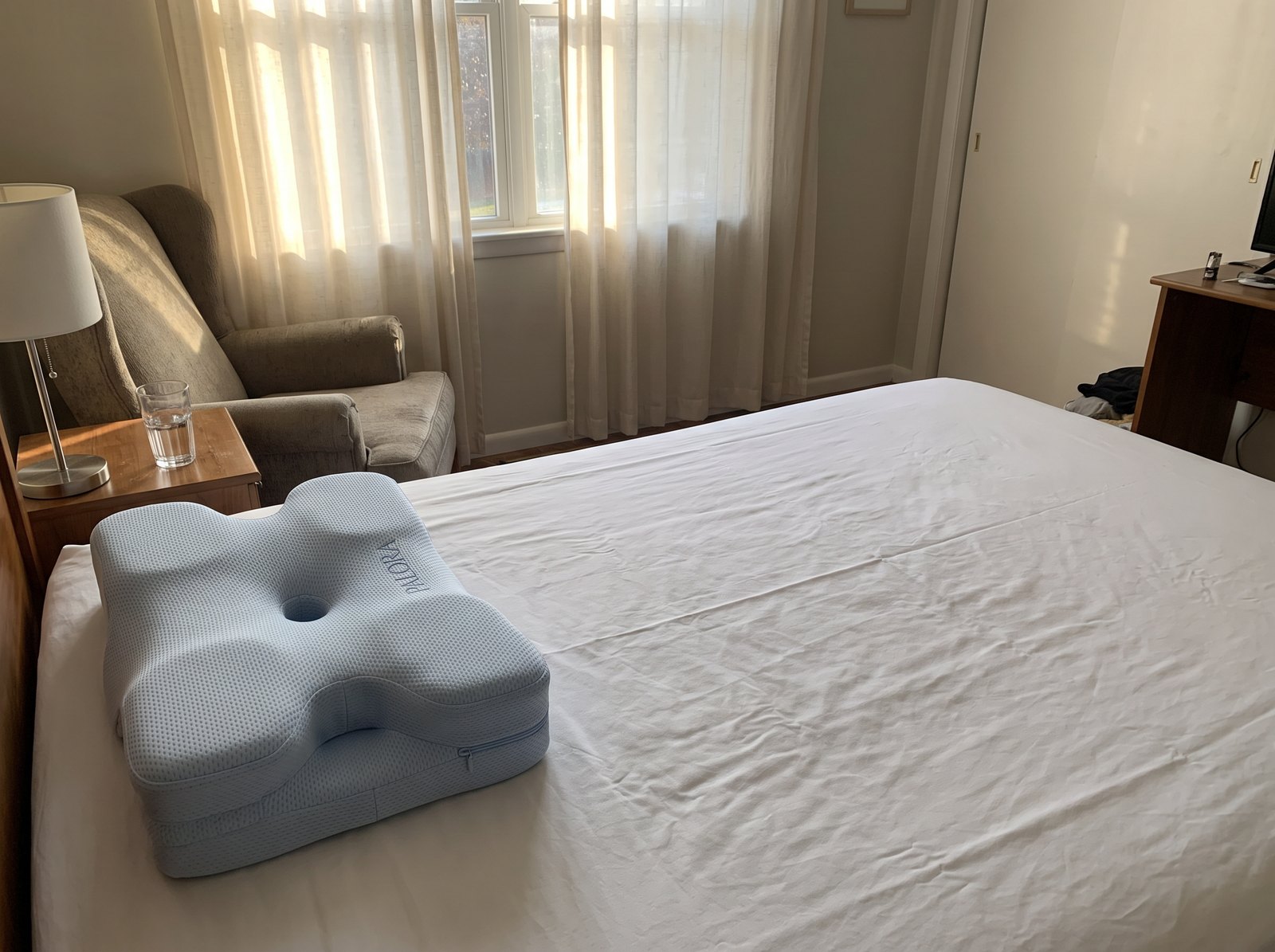 Carol's bedroom at six-thirty on a Tuesday morning
